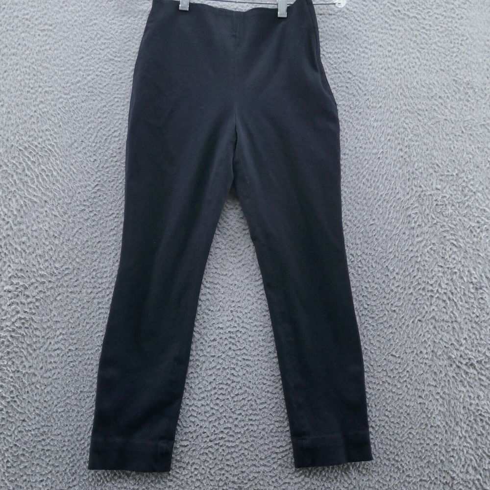 COS Womens Skinny Cropped Pants 4 Black Stretch Zip Ankle Elastic Waist